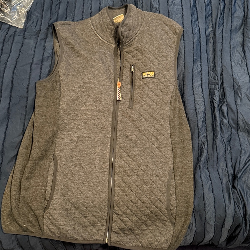 Gray Quilted Vest the Black Dog brand size large EUC